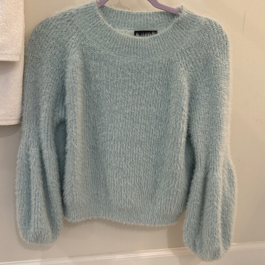 Lucy Paris Soft Blue Crew Neck Sweater